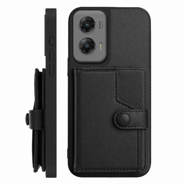 FOXDOCK Case for Motorola Moto G Stylus 5G 2024 RFID-Blocking Card Holder - Stylish Button Closure Design