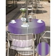 thumbnail image 5 of Outdoor Round Tablecloth with Umbrella Hole and Zipper, Purple Ombre Waterproof Table Cover, Grey Modern Art Farmhouse Washable Patio Tablecloths for Party/Garden/Picnic, 60 inch, 5 of 6