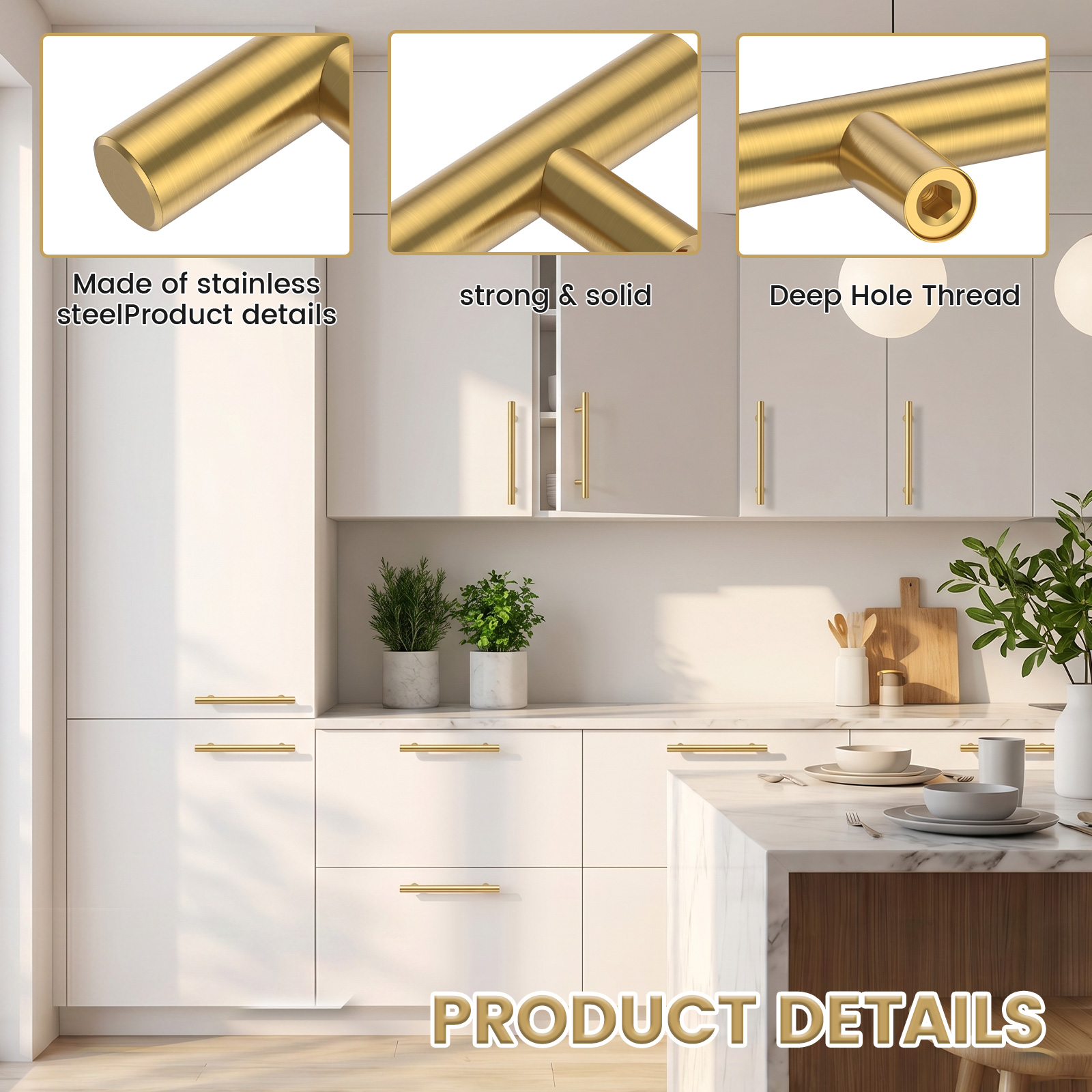 Evjurcn 12-Pack Gold T-Bar Cabinet Pulls photo 5