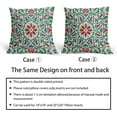thumbnail image 6 of Teal Red Boho Pillow Covers 20 X Inch Bohemian Ethnic Carpet Style Vintage Flower Print Decorative Throw Pillows Outdoor Linen Square Cushion Case Farmhouse Decor for Home Sofa Bed Set of 2, 6 of 6