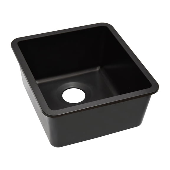 16" x 18" Quartz Kitchen Sink, Single Bowl Sink, Drop-in Sink, Undermount Sink, Granite Kitchen Sink, Galaxy Black Kitchen Sink, Lexicon Platinum LP-1618-K-SO