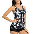 thumbnail image 7 of Womens Swimsuits Pimelu Bathing Suit for Women Two Piece Swimsuits Womens Tankini Bathing Suits Ladies Fashion Floral Print Tie Front Modest Swimsuits with Boyshorts High Waist Bikini Sets Swimwear, 7 of 7