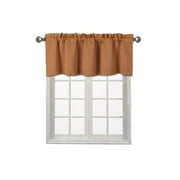 Valance curtain blackout thermal unlined TVLO brick valance for kitchen, bathroom, bedroom living room short window rod pocket 54 inch x 18 inch