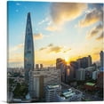 thumbnail image 1 of ARTCANVAS Seoul South Korea Lotte World Tower Skyline Square Canvas Art Print - Size: 18" x 18" (1.50" Deep), 1 of 9