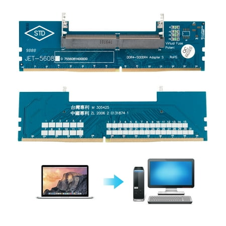 TSV DDR4 Laptop SO-DIMM to Desktop DIMM Memory RAM Connector Adapter Memory Tester, Over-Current