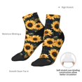 thumbnail image 4 of Goofa Scottish Blue Plaid Sunflower Pattern Non Slip Socks with Grips for Elderly, Crew Socks Yoga Hospital Socks Cushioned Sole Gripper Socks for Men Women, 4 of 5