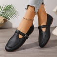 thumbnail image 6 of Bkhluea Women Leather T-Strap Buckle Loafer Flats Comfortable Footwear For Office Casual Outdoor Daily Activities, 6 of 6