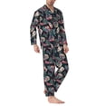 thumbnail image 2 of KLL Colorful Tropical Leaves Sleepwear Mens Flannel Pajamas,Long Cotton Pj Set, 2 of 7