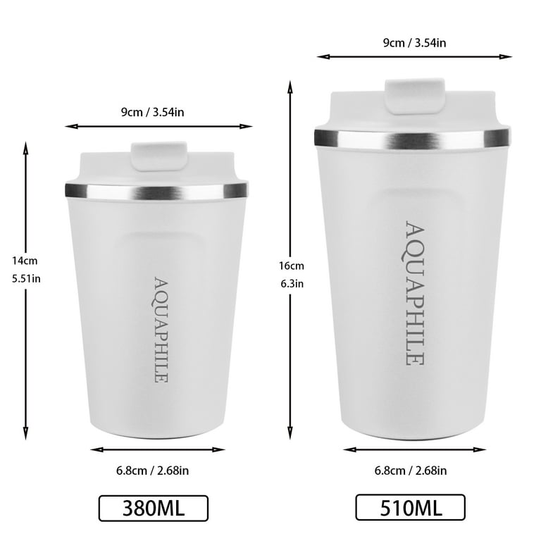 510ML/380ML Stainless Steel Coffee Cup 12 Oz Leak-Proof Thermos