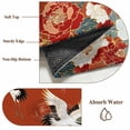 thumbnail image 6 of Japanese Style Area Rugs 4'x6', Washable Small Throw Rugs for Office Bathroom, Red Farmhouse Botanical Peony Birds Indoor Outdoor Rug Non-Slip Low Pile Carpet Runner Reversible Floor Mats, 6 of 8