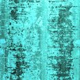 thumbnail image 1 of Ahgly Company Indoor Square Oriental Turquoise Blue Industrial Area Rugs, 4' Square, 1 of 4