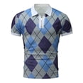 thumbnail image 5 of Mens Polos Shirts Fashion Zipper Turn-Down Printing Strip Raglan Short Sleeve Mens Knit Tops,Purple,XL, 5 of 7