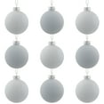thumbnail image 2 of Northlight 2-Finish Glass Ball Christmas Ornaments - 2.5" (65mm) - Pearl White - 9ct, 2 of 9