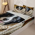thumbnail image 3 of Homewish Cute Collie Dog Zipper Twin Comforter Sets with Fitted Sheet and 2 Pillowcases,Pet Lover Zipper Bedding Set,Cream,Light Gray Reversible,4pcs, 3 of 8