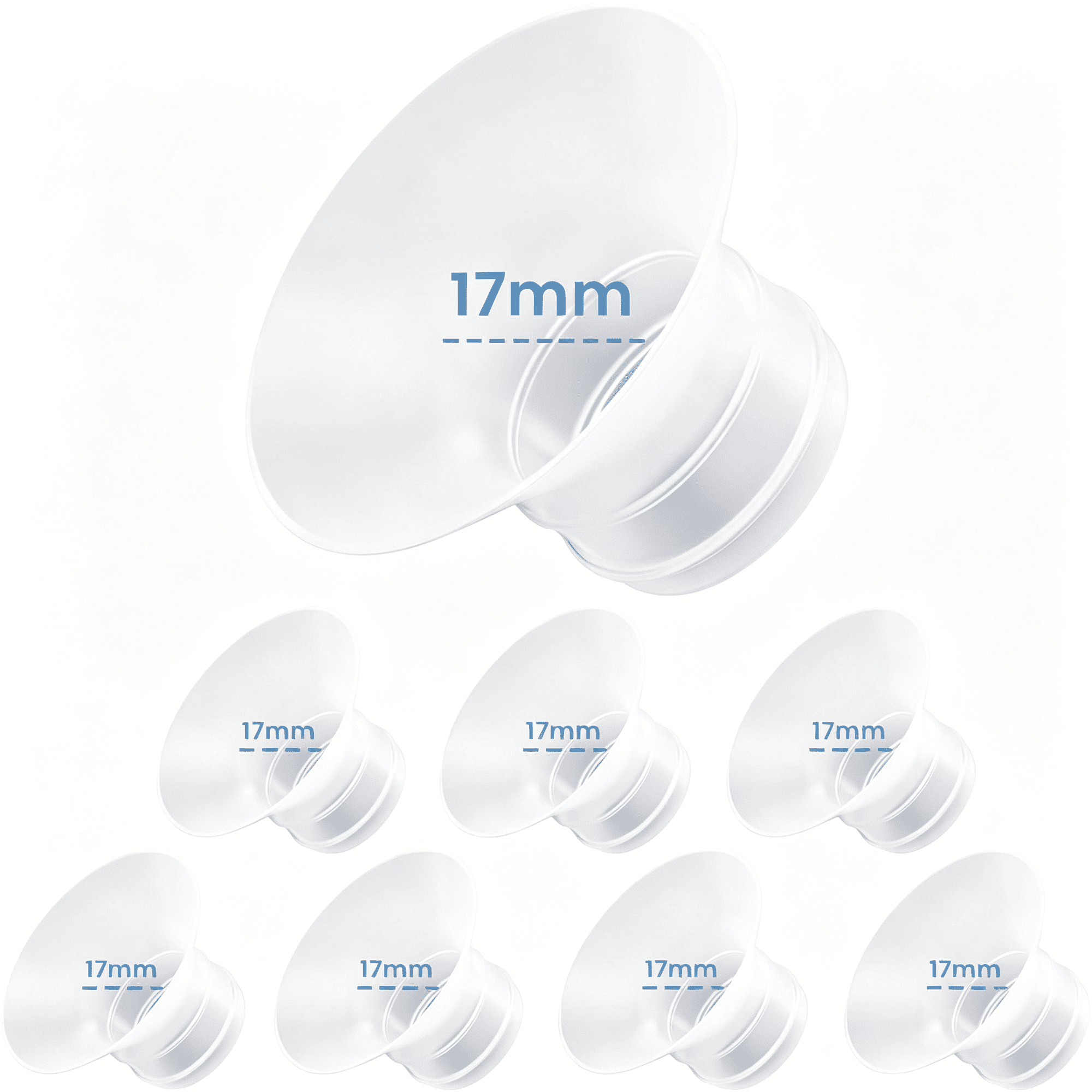 XIRQI Breast Pump Flange Insert Compatible with m5 Replacement Parts s12 Pro Replacement Parts Breast Pump 17mm Inserts 8PCS