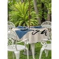 thumbnail image 3 of Outdoor Tablecloth with Umbrella Hole for Patio/Picnic/Party/Camping, Vintage Farmhouse Waterproof Table Cloth Round Cover Washable, Rustic Floral Pattern Minimalist Beige (Dia 60"), 3 of 9