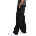 thumbnail image 6 of Domuza Cargo Sweatpants for Men Baggy Wide Leg Drawstring Sweatpants 2026 Trendy Outdoor Open Bottom Jogger Trousers with Multi Pockets Black L, 6 of 6