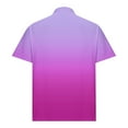 thumbnail image 5 of ZCFZJW Mens Casual Button up Henley Shirts Loose Fit Short Sleeve Tie Dye Gradient Print Lapel Collar V Neck Pullover Tops Trendy Holiday Vacation Tees Shirt Purple XXXL, 5 of 6
