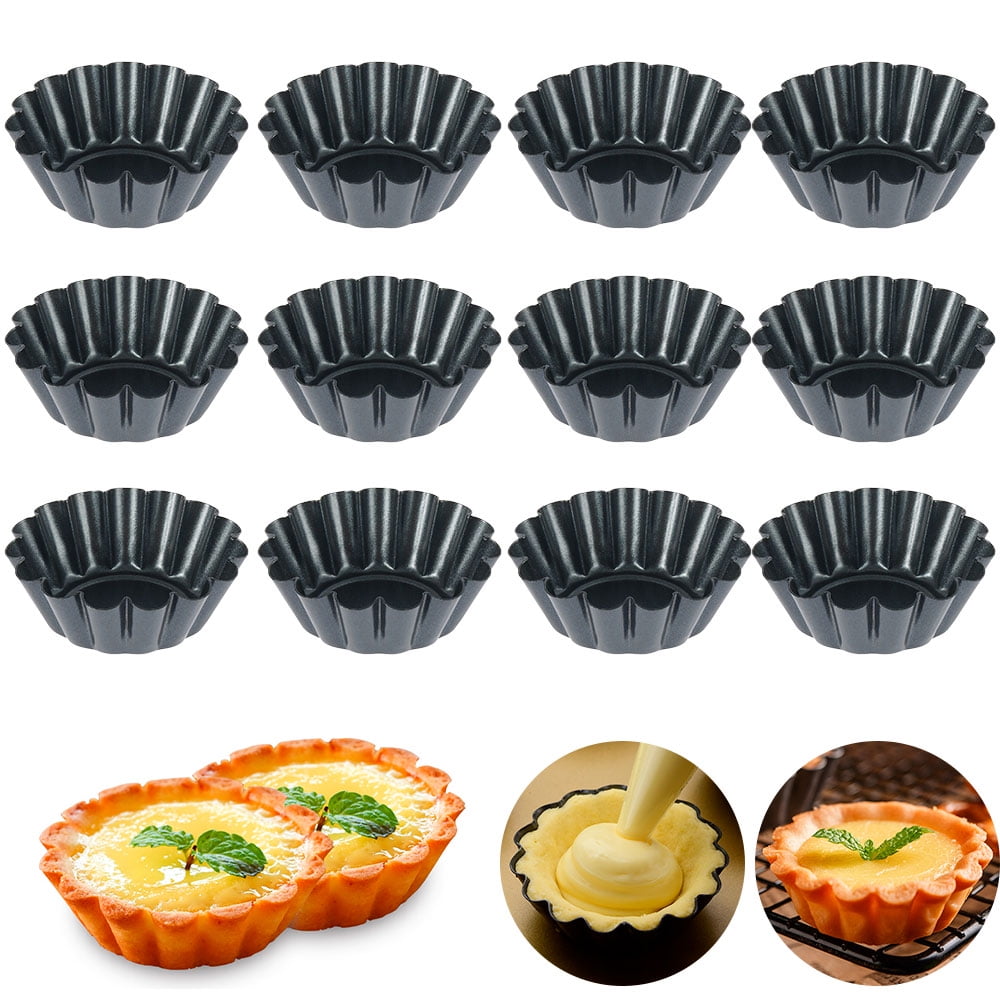10Pcs Cupcake Egg Tart Mold Pudding Cookie Stainless Steel Mould Baking Tools#F
