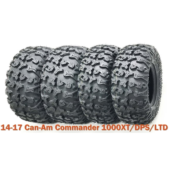 14-17 Can-Am Commander 1000XT/DPS/LTD Full Set Tires 27x9R14 27x11R14 Radial 8PR