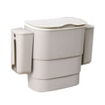 thumbnail image 1 of Hanging Trash Can with Lid Large Capacity Wall Mounted Garbage Can for Kitchen Cabinet Bathroom Light Gray, 1 of 12