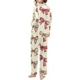 thumbnail image 3 of Valentine Day Womens Pajamas V Neck Printed Long Pants Sleepwear Sets Night Wear S-XXL, 3 of 5