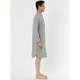 thumbnail image 4 of INSPIRE CHIC Peignoir en Coton pour Homme à Manches Longues Tenue de Nuit Robe de Pyjama Gris m, 4 of 4