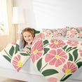 thumbnail image 4 of jejeloiu Modern Floral 7-Piece Twin Bedding For Girls,Bold Pattern Bedding Comforter Set,Pink Cream Green,Light Gray Reversible, 4 of 7