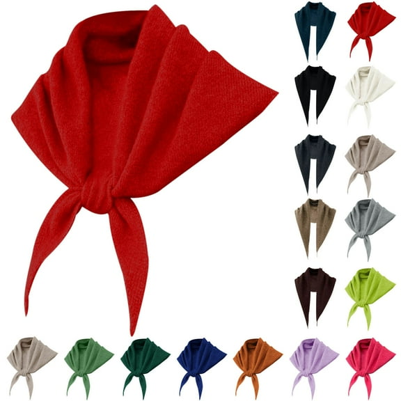 Lovzfmll Red Scarf for Women, Soft Knitted Triangle Shawl, Streetwear Bandana Head Scarf, Downtown Girl Headband Head Wrap