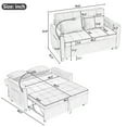 thumbnail image 2 of Harper & Bright Designs Loveseat with Pull Out Bed, Convertible Tufted Sleeper Sofa Bed with Adjustable Backrest, Chenille Pull-Out Bed with USB Charging Ports for Apartments Small Spaces, Blue, 2 of 20