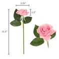 thumbnail image 2 of Pure Garden 18Pc Real Touch Rose Artificial Flowers with Stems (Pink), 2 of 8