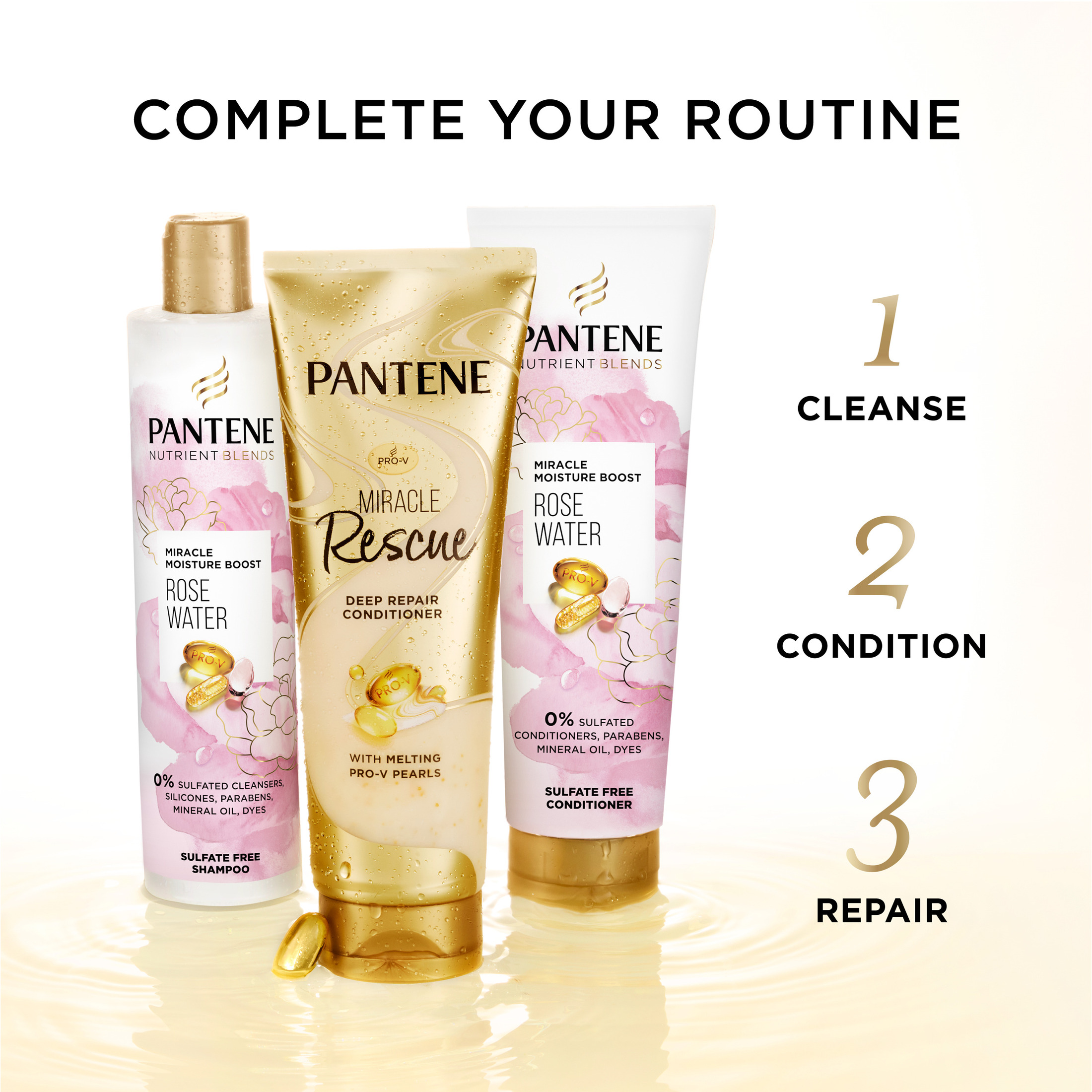 Pantene Nutrient Blends Rose Water Shampoo & Conditioner Set photo 7