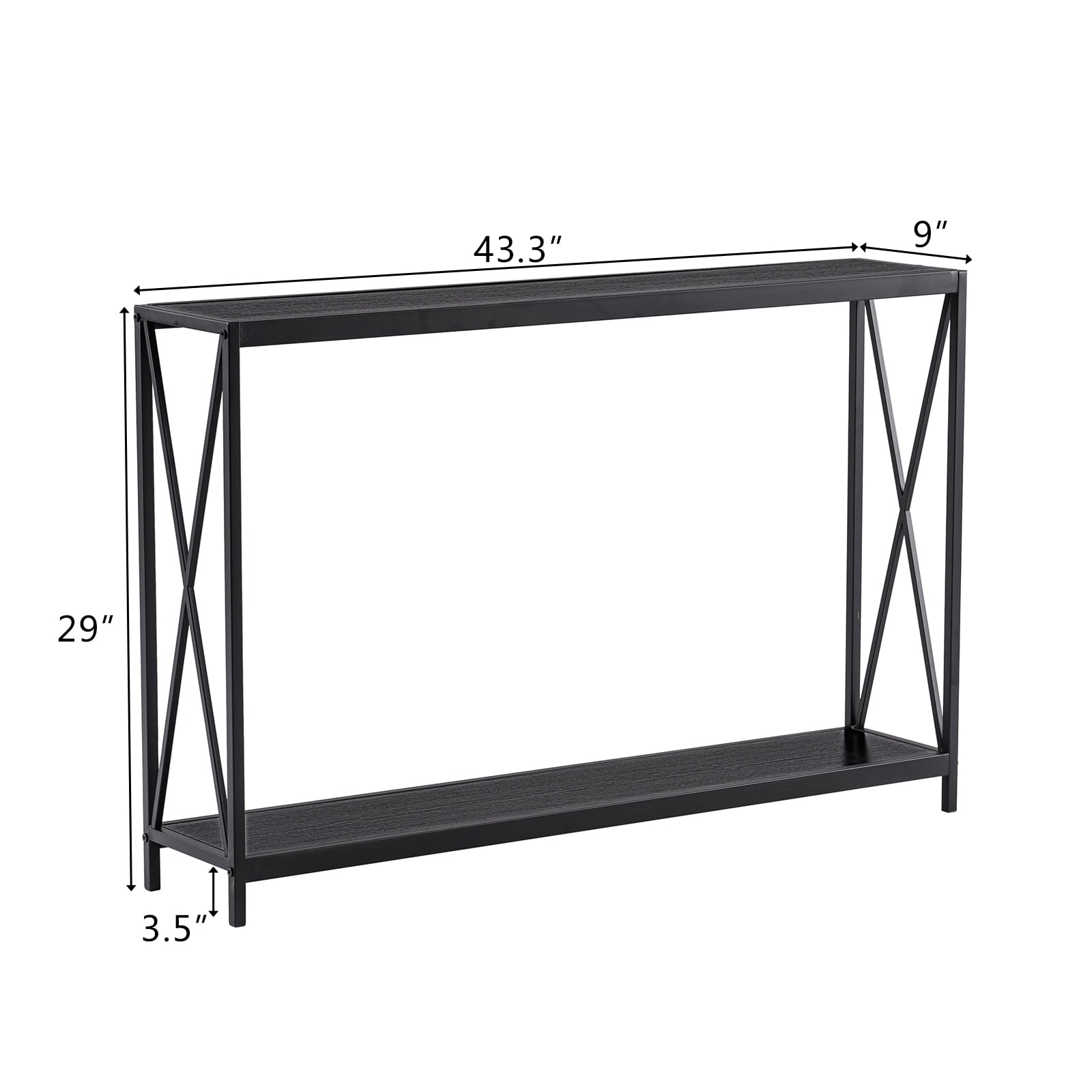 Ktaxon Modern Console Table, Simplistic Entryway Table, Long Narrow Sofa Side Table TV Stand with Sturdy Metal Frame, Black