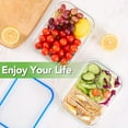 thumbnail image 4 of Asnews 8 Pack Glass Food Storage Containers Set, Glass Meal Prep Containers with Lids, Airtight Bento Boxes, for Microwave, Oven, Freezer and Dishwasher Safe, Green, 4 of 9