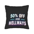 thumbnail image 4 of Set of 2 18x18in Throw Pillow Covers - Bold Neon " 50% OFF AND HELLWAYS " Design Perfect for Couch Bed or Car Decor, 4 of 8