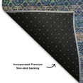 thumbnail image 5 of Addison Rugs Mayfield Premium Machine Washable Transitional Stripes Teal Rectangle Rug, 10' X 14' Machine Washable Transitional Stripes Teal Oversized Sherpa Throw Blanket, 5 of 6