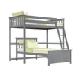 thumbnail image 3 of Max & Lily Solid Wood L-Shaped Bunk Bed Twin over Twin for Kids, Grey, 3 of 10