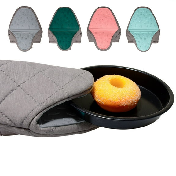 Heat Resistant Oven Gloves, Silicone Kitchen Mitts, 1 Pair Light Blue Soft Grip & Easy Clean, Non-slip Insulation for Baking, Grilling, and Bbq Use at Home,Vsgery