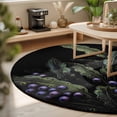 thumbnail image 3 of Round Area Rugs 3.3Ft, Boho White Floral Non-Slip Washable Circle Rugs Carpet, Boho Retro Purple Barrier Botanical Indoor Outdoor Rug Floor Mats Throw Runner for Bedroom Living Room Bathroom, 3 of 8