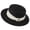Black 01, variant on Women Wide Brim Straw Boater Hat UPF Sun Protection Foldable Beach Fedora with Rhinestone Buckle Ribbon
