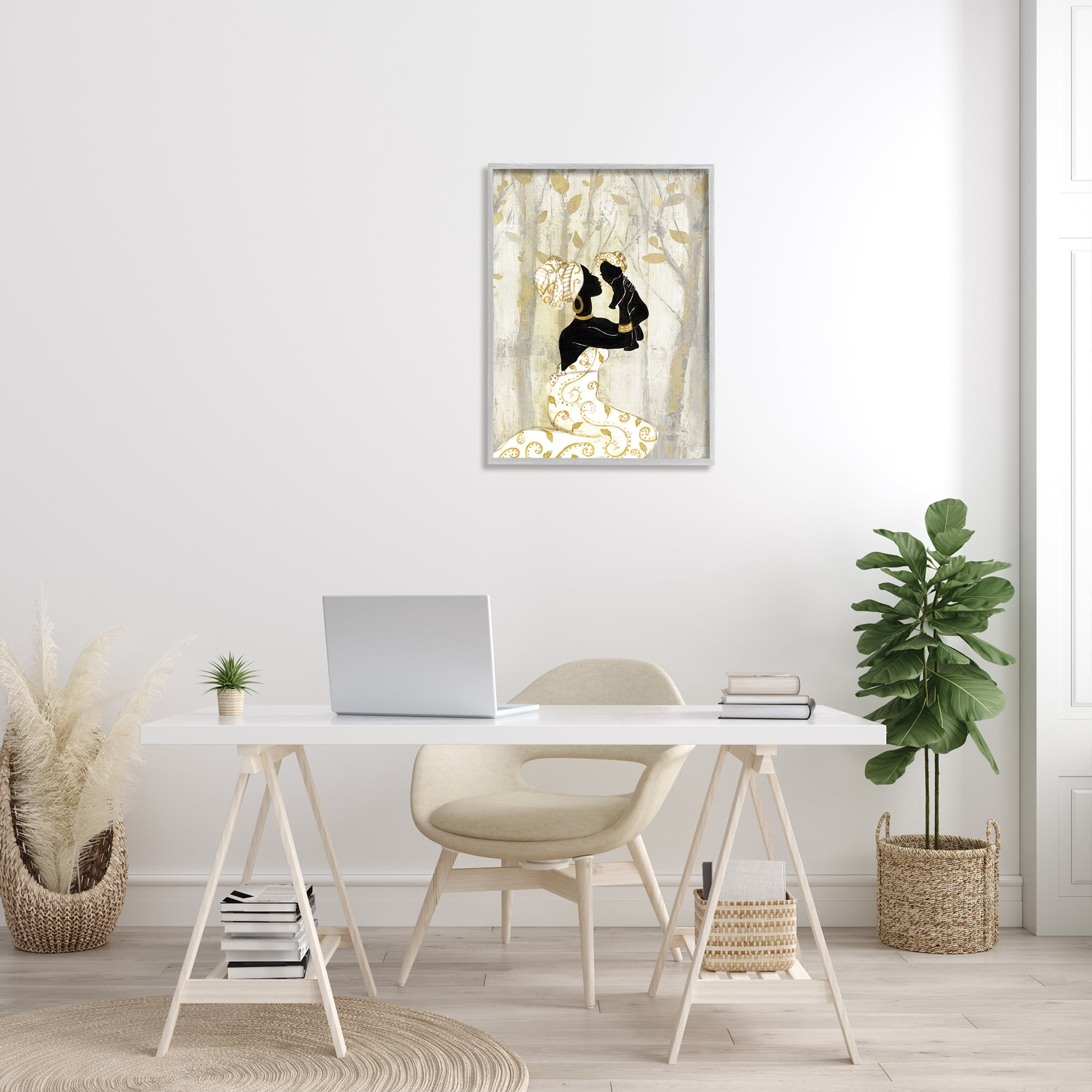 Stupell Indtries Woman Holding Baby Soft Neutral Tree Forest,24 x 30,Design by Tava Studios
