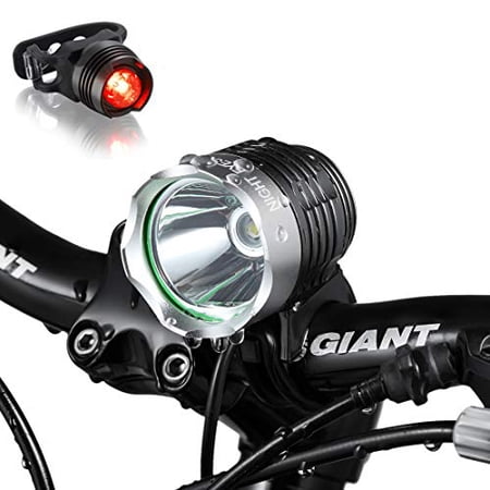 Night Eyes- 1200 Lumens Mountain Bike Headlight Bike LED Light -Rechargeable 8.4V 6400mA