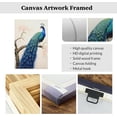thumbnail image 6 of ZHONGYUTONG Blue Peacock Wall Art Beautiful Animal Canvas Prints Elegant Proud Peacock Picture Living Room Bathroom Bedroom Decor Frame (28" x 42"), 6 of 6