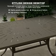 thumbnail image 3 of Mondawe 72 inch Cast Aluminum Outdoor Rectangular Dining Table, with 2" Umbrella Hole & Foot Pads Accommodating 6-8 People for Dining, 3 of 6