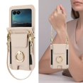 thumbnail image 6 of Decase Fashion Hybrid Phone Case Compatible with Motorola Razr+ 2024 Wallet Cover with Ring Crossbody Wrist Strap Lanyard Credit Card Holder Slot Fits for Motorola Razr+ 2024 Women Men,White, 6 of 9