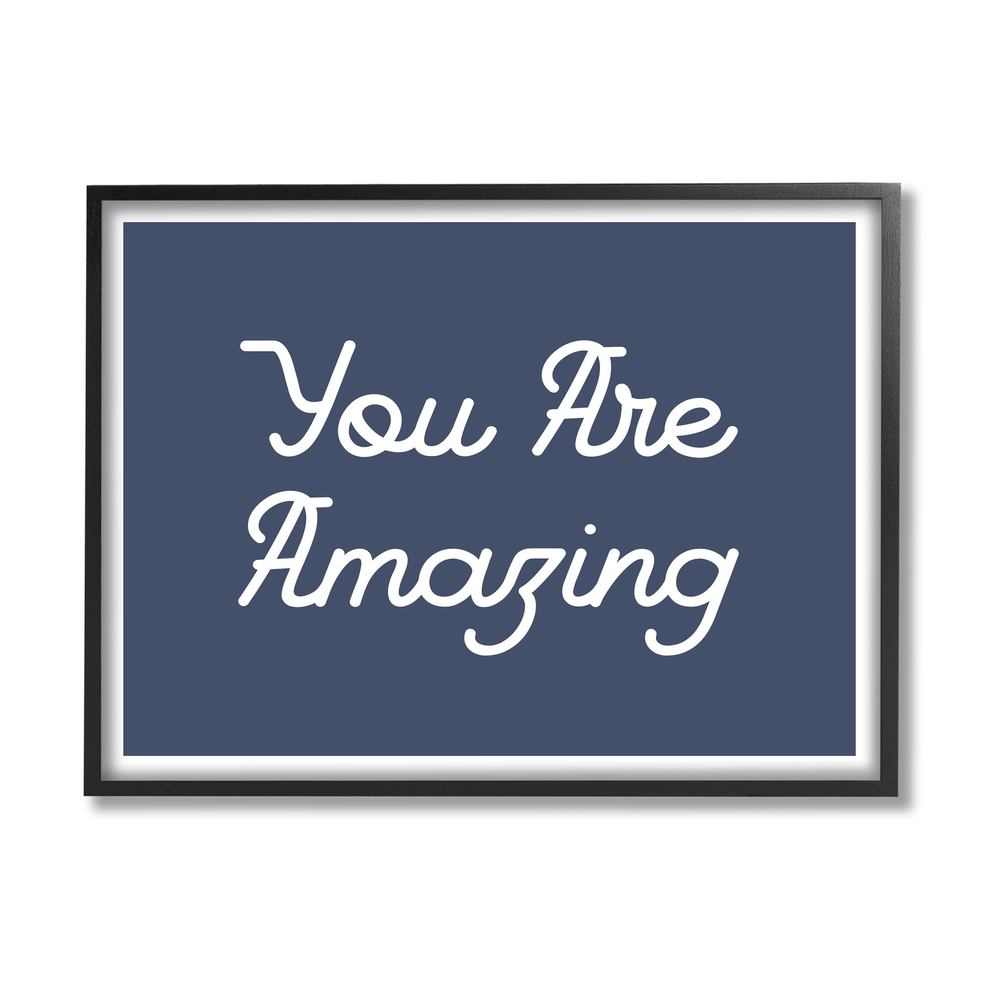 Stupell Industries You Are Amazing Self Confidence Inspirational Painting Gray Framed Art Print Wall Art