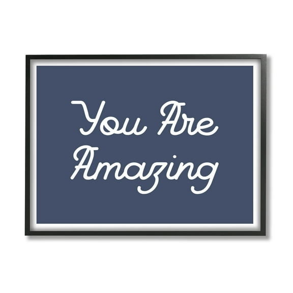 Stupell Industries You Are Amazing Self Confidence Inspirational Painting Black Framed Art Print Wall Art