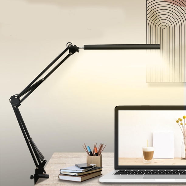 Lámpara LED de escritorio con oscilante, luz de con abrazadera, lámpara regulable USB para el atención ojos ajustable para dormitorio Negro Salvador Dali Lámparas de escritorio