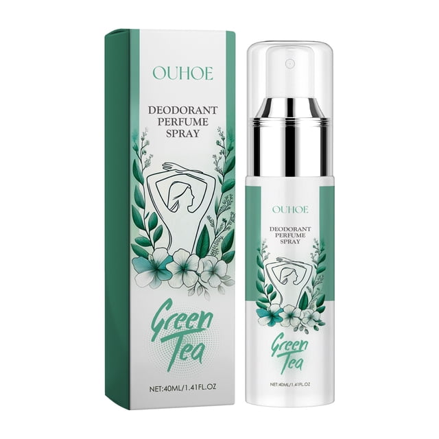 Desodorante para mujeres con olor corporal fresco, spray para axilas, humecta la piel, diluye y cubre el olor corporal, spray de té verde para axilas de 40 ml (compre 2 y obtenga 1 gratis)