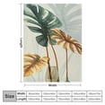 thumbnail image 4 of JEUXUS Flannel Blanket Exquisite Gifts Original Designed Tropical Plants Pictures Minimalist Watercolor Painting Palm Monstera Green Leaf White, 4 of 6